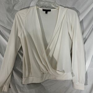 Banana Republic Elegant Cream Wrap Top